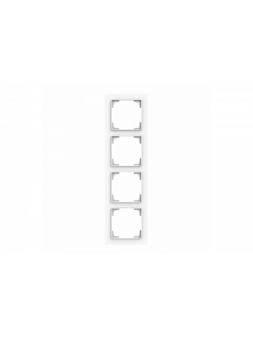 Cover frame 4gang studio white - Busch-art linear