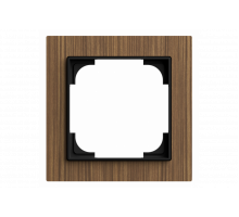 Cover frame 1gang wood walnut - Busch-art linear