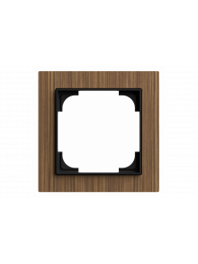 Cover frame 1gang wood walnut - Busch-art linear