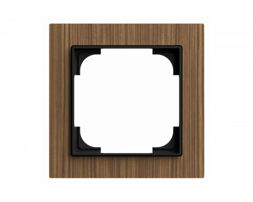 Cover frame 1gang wood walnut - Busch-art linear