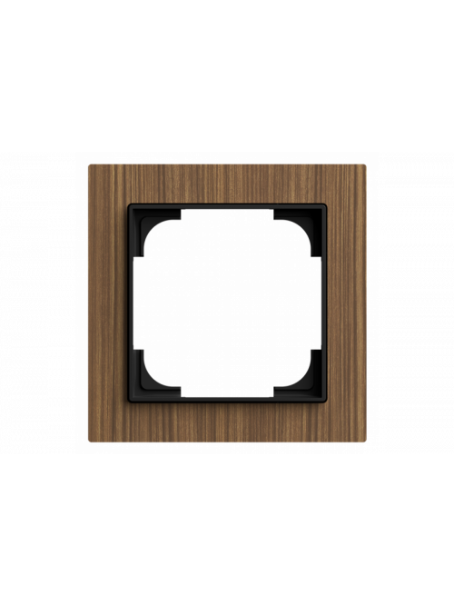 Cover frame 1gang wood walnut - Busch-art linear