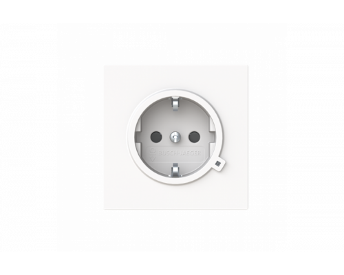 Socket insert Without imprint Safety Shutter Protective contact (SCHUKO) withControl light; LED /Green studio white matt  - Busch-art linear