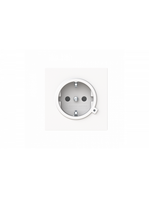 Socket insert Without imprint Safety Shutter Protective contact (SCHUKO) withControl light; LED /Green studio white matt  - Busch-art linear