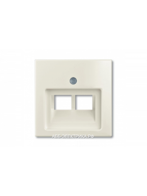 Компьютерная двойная розетка кат.5е, цвет Шале(белый), ABB Basic 55