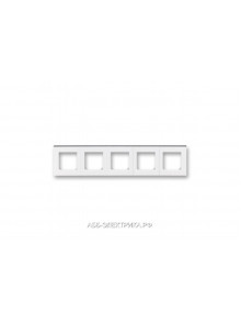 Рамка ABB Levit 5 постов белый / дымчатый чёрный