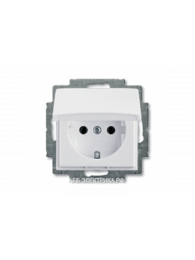 Розетка с/з с крышкой, цвет Белый, ABB Basic 55
