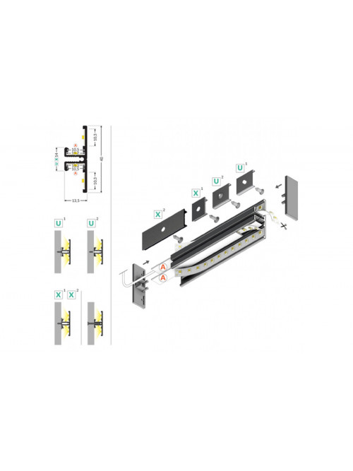 профиль LED BACK10 A/UX 1000 белый крашеный/ в упаковке