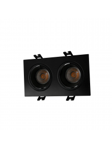 DK/EU-3072-BK, 2*GU10,спот встраиваемый ,черный ,пластик, квадратный
