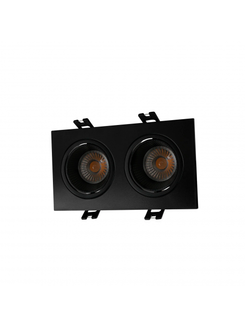 DK/EU-3072-BK, 2*GU10,спот встраиваемый ,черный ,пластик, квадратный