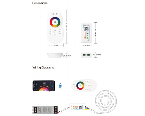 Controler PROLUM RGB+W; Wifi; TUYA; ATINGERE; 18A; Seria: HomeLink