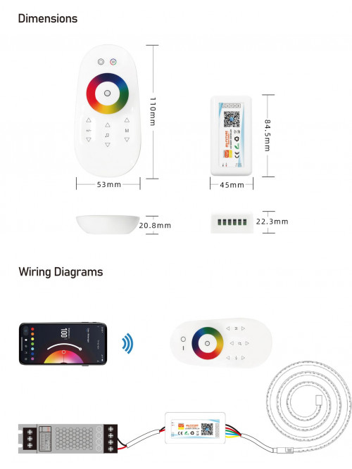 Контроллер PROLUM RGB+W; Wi-Fi; TUYA; TOUCH; 18A; Series: HomeLink