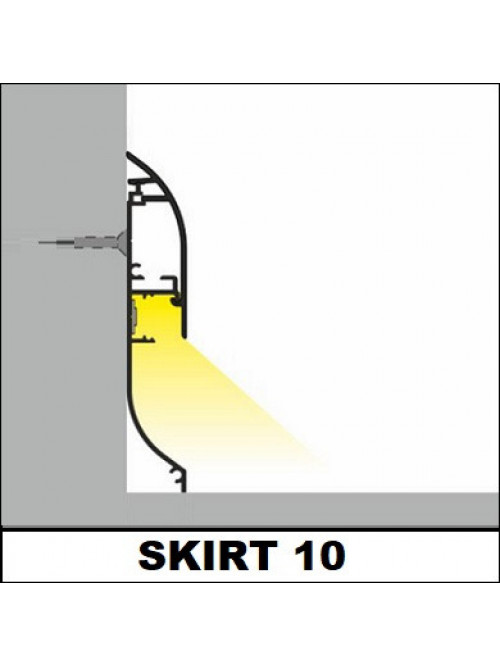 Profil aluminiu plintă Skirt10, alb, lungime 2m