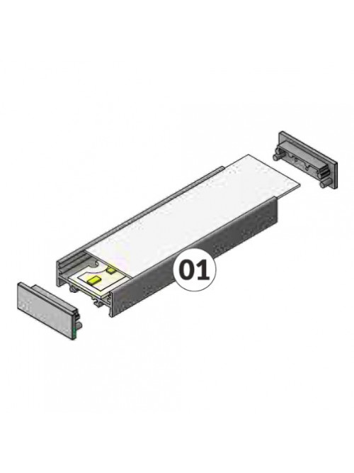 Profil LED aparent VARIO 30-01, aluminiu neanodizat, lungime 2m