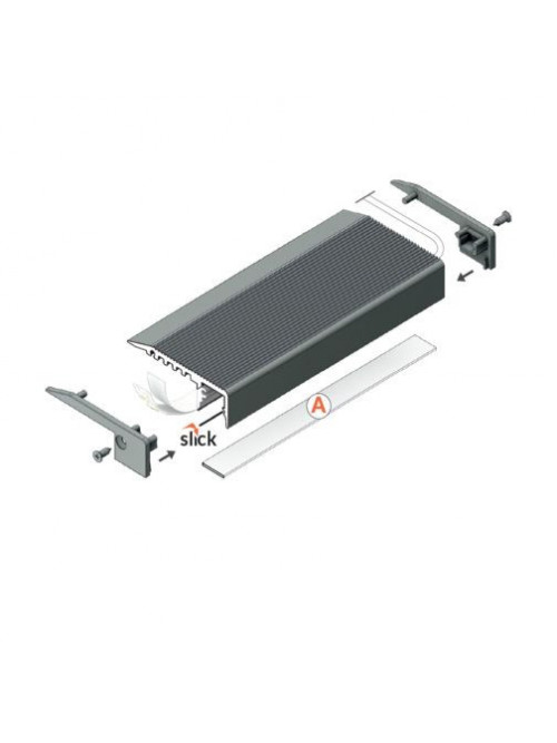 Profil LED de trepte UP-MINI 10, aluminiu anodizat, lungime 2m