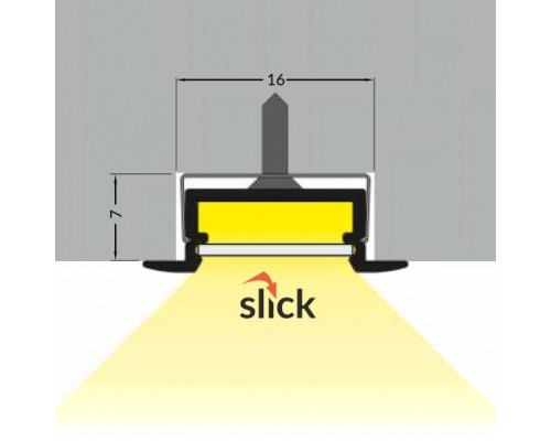 Profil LED încastrat BEGTIN 12, aluminiu neanodizat, lungime 2m