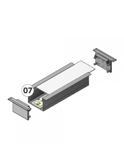 Profil LED încastrat VARIO 30-07, negru, lungime 2m
