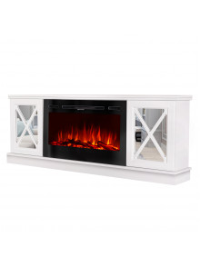Каминокомплект Sorrento & Adeli, 685x1820x300 мм, 1500W, 3 цвета пламени, 5 режимов интенсивности пламени, Дрова и кристаллы
