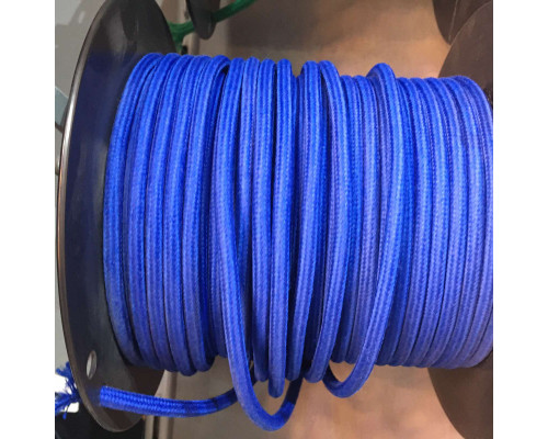 Fir textil retro vintage rotund 2×0,75 albastru închis Italia