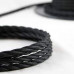 CABLU TEXTIL ÎMPLETIT RETRO 2X1 MM NEGRU 100M