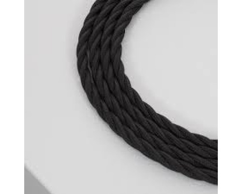 CABLU TEXTIL ÎMPLETIT RETRO 3X1 MM NEGRU 100M