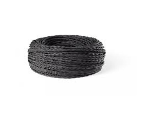 CABLU TEXTIL ÎMPLETIT RETRO 2X1 MM NEGRU 100M