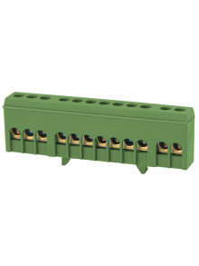 Шина нулевая e.bsi.pro.1.12 на DIN -рейку в изолированном корпусе green (ЗЕЛЕНОГО ЦВЕТА)