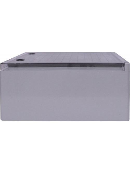Шкаф ударопрочный из АБС-пластика e.plbox.400.500.175.3f.6m.tr, 400х500х185мм, IP65 с прозрачными дверцами,  панелью под 3 - фазный счетчик и 6 модулей