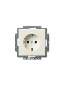 Розетка с/з (винтовой зажим), цвет Шале(белый), ABB Basic 55