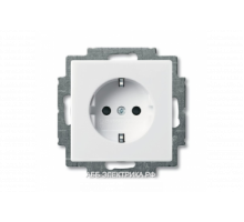 Розетка с/з (винтовой зажим), цвет Белый, ABB Basic 55