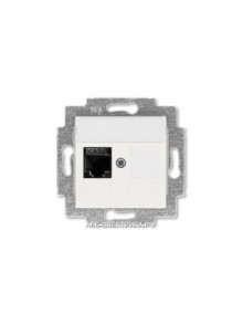 Розетка информационная ABB Levit RJ45 категория 6 и заглушка жемчуг