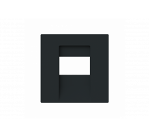 Cover plate TAE; UAE / TAE; USB / VGA / HDMI / loudspeaker 1 gang black matt - Busch-art linear