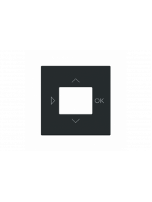 Cover plate with legend Symbols "play, up, down, ok" for Time switch black matt - Busch-art linear