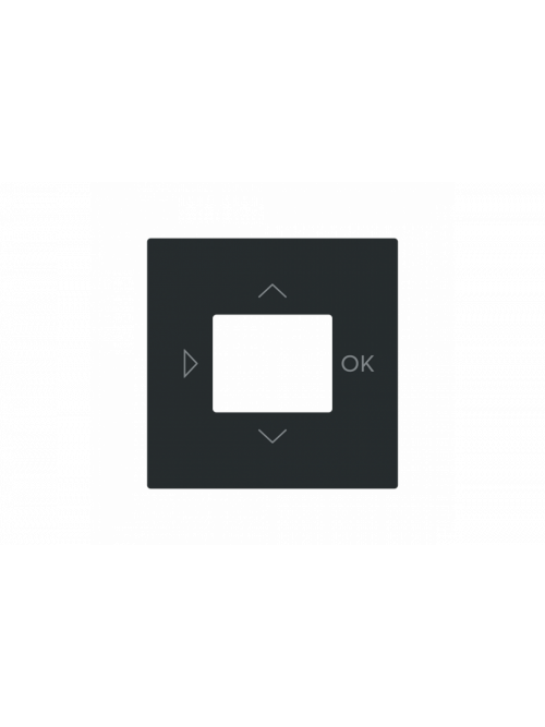Cover plate with legend Symbols "play, up, down, ok" for Time switch black matt - Busch-art linear