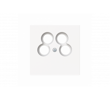 Cover plate TV / Radio / 2x SAT 4 gang studio white matt - Busch-art linear