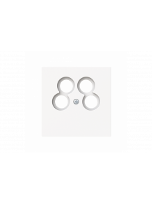 Cover plate TV / Radio / 2x SAT 4 gang studio white matt - Busch-art linear
