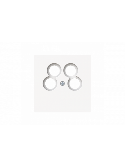 Cover plate TV / Radio / 2x SAT 4 gang studio white matt - Busch-art linear