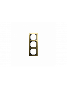 Cover frame 3gang glass black / gold - Busch-art linear