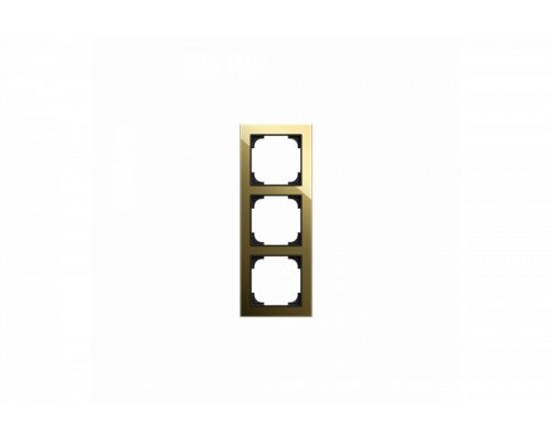 Cover frame 3gang glass black / gold - Busch-art linear
