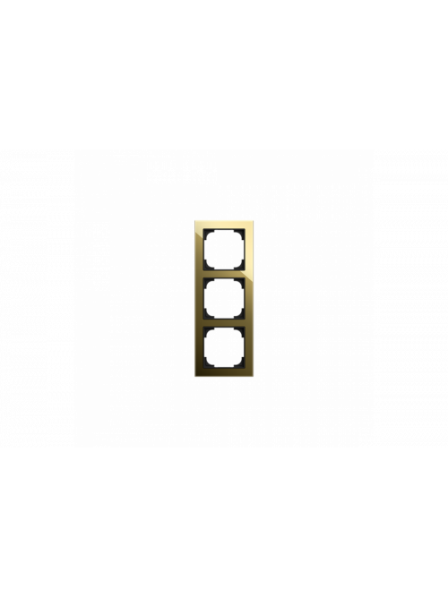 Cover frame 3gang glass black / gold - Busch-art linear