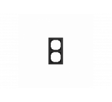 Cover frame 2gang aluminium black - Busch-art linear