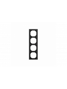 Cover frame 4gang aluminium black - Busch-art linear