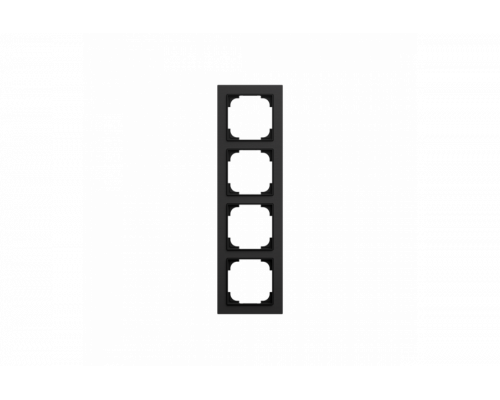 Cover frame 4gang aluminium black - Busch-art linear