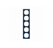 Cover frame 5gang glass blue - Busch-art linear