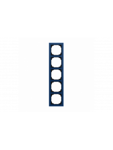Cover frame 5gang glass blue - Busch-art linear