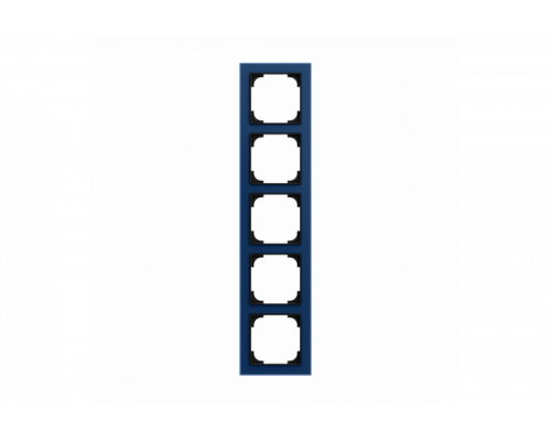 Cover frame 5gang glass blue - Busch-art linear