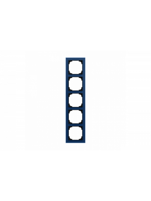 Cover frame 5gang glass blue - Busch-art linear