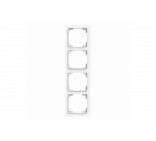 Cover frame 4gang studio white matt - Busch-art linear