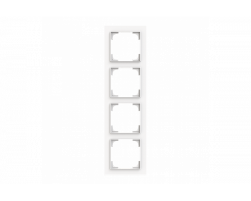 Cover frame 4gang studio white matt - Busch-art linear