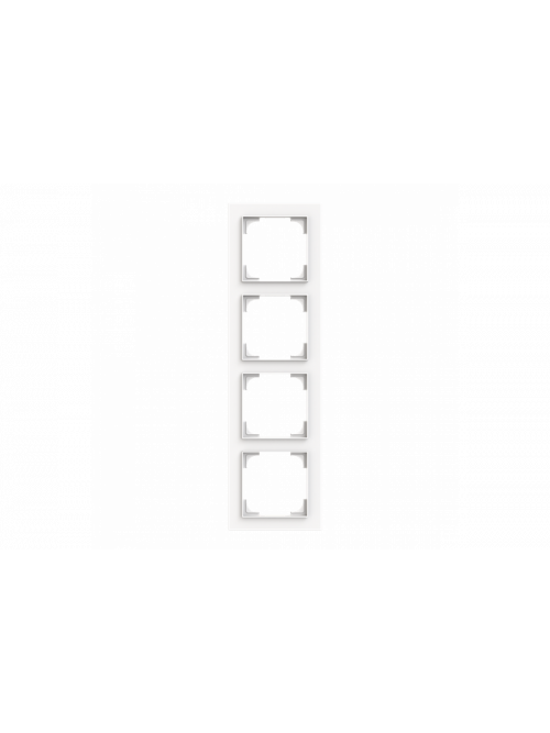Cover frame 4gang studio white matt - Busch-art linear