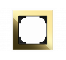 Cover Frame 1gang glass black / gold - Busch-art linear